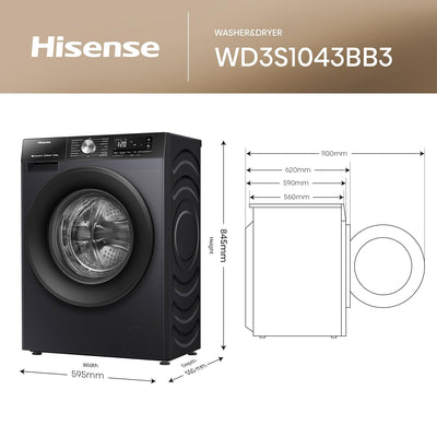 Freestanding Washer Dryer 10.5Kg Wash 6Kg Dry 1400Rpm Black
